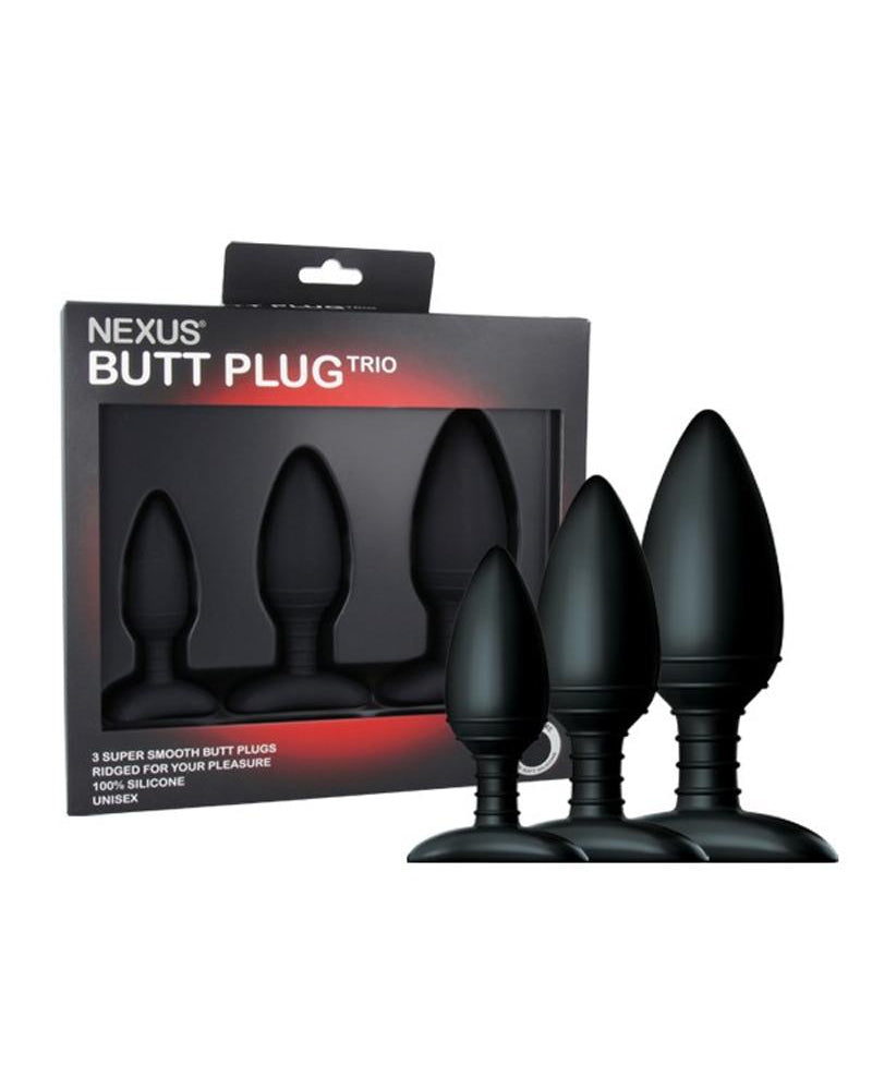 Butt Plug Trio Anal Kit Silicone Black