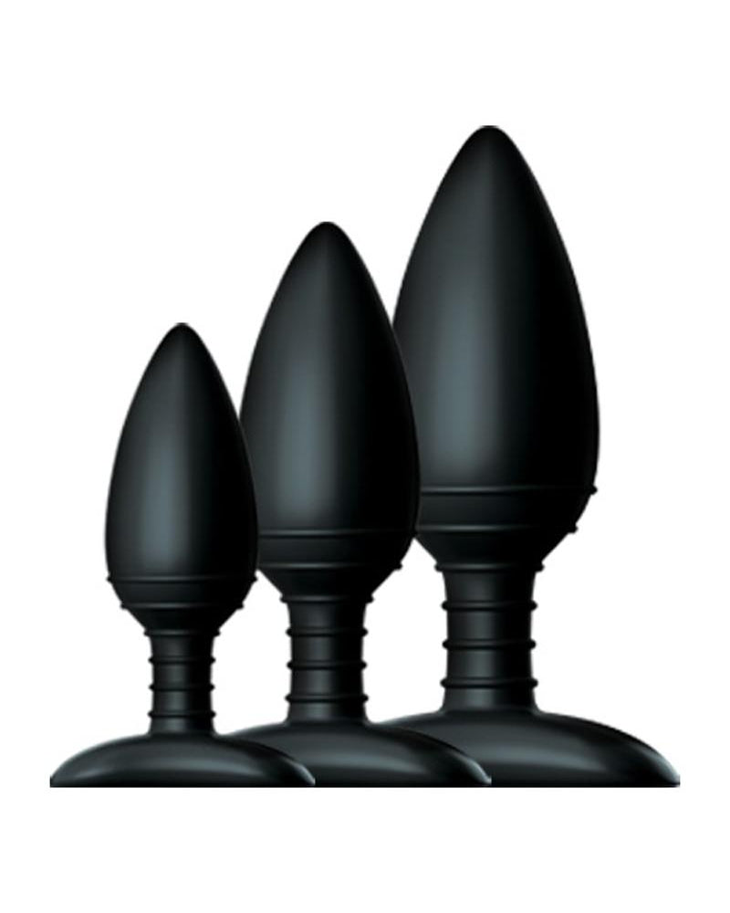 Butt Plug Trio Anal Kit Silicone Black