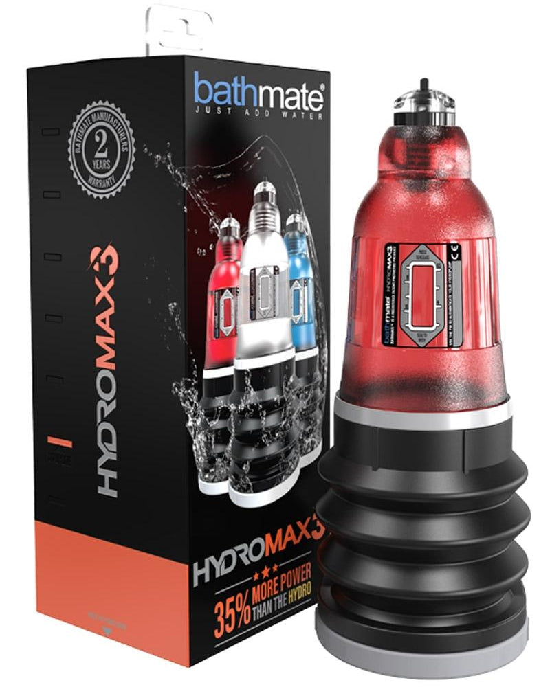 Bathmate Hydromax3 Penis Pump Water Pump Waterproof Brilliant Red