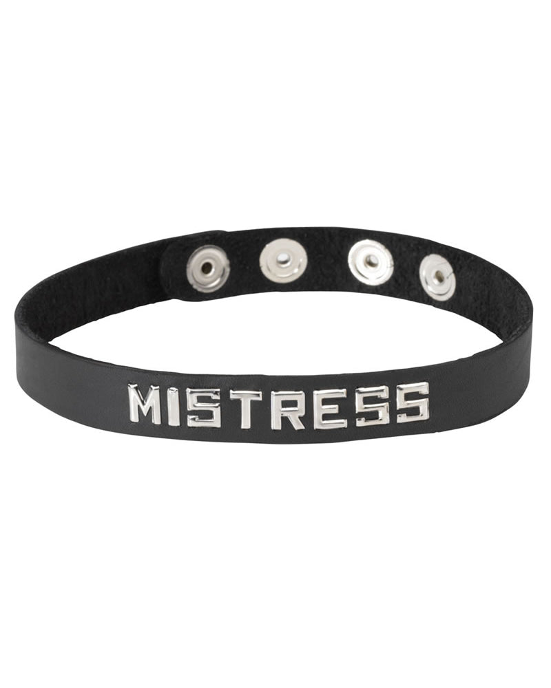 Collar con banda de palabras - Mistress