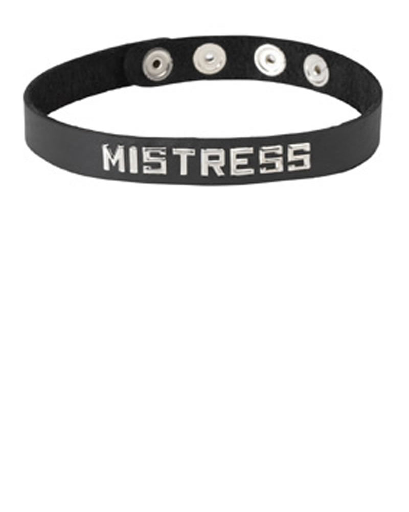 Collar con banda de palabras - Mistress