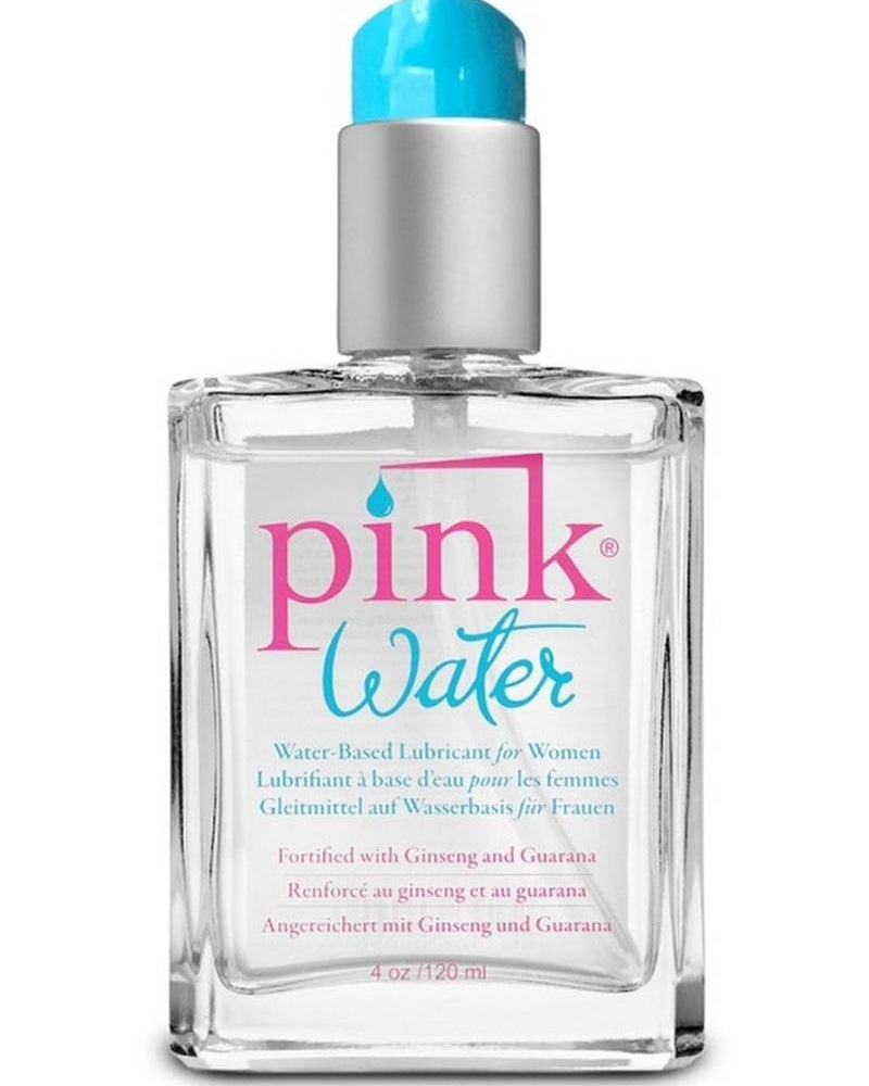 Pink Water 4oz Glass Bottle WateR Based Lubricant With Pump