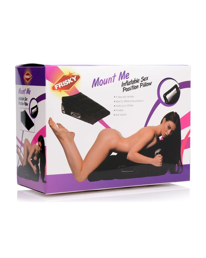 Almohada inflable en forma de cuña para posición sexual Frisky Mount Me, color negro