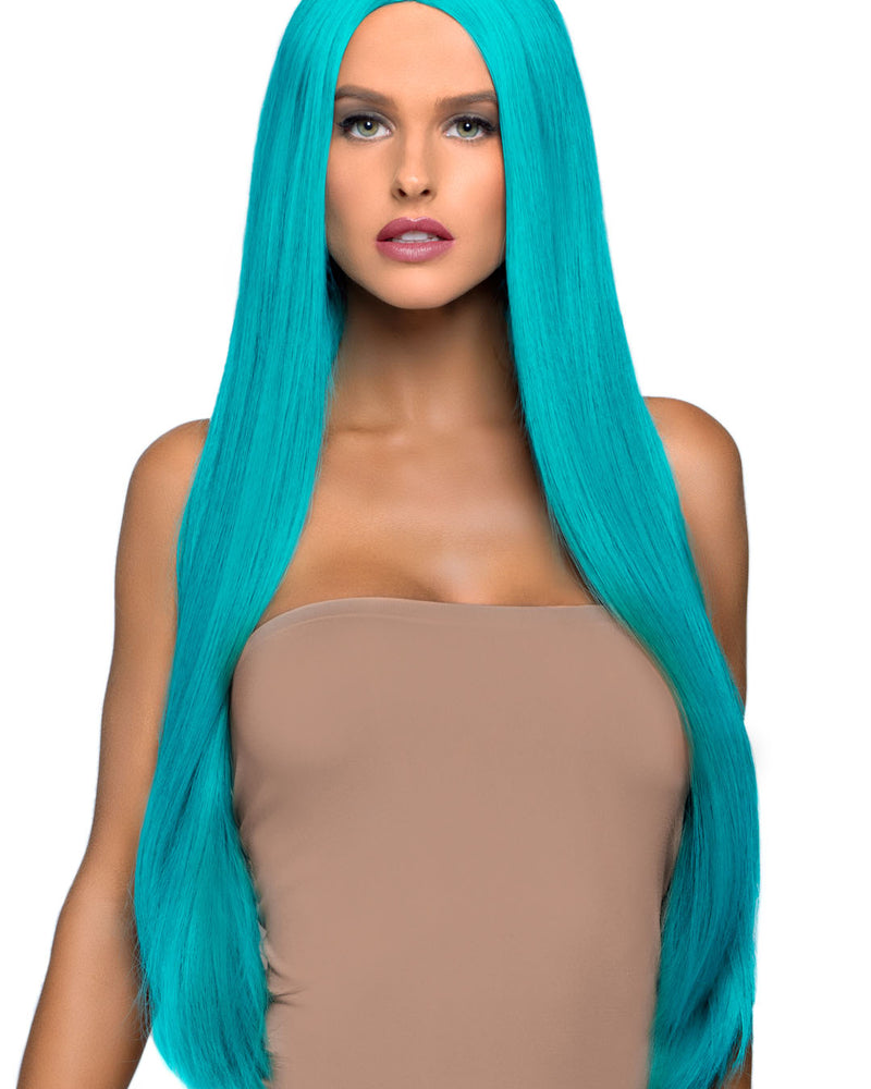 "33 Inch Long Straight Center Part Wig - Turquoise LA-A2864TURQ"