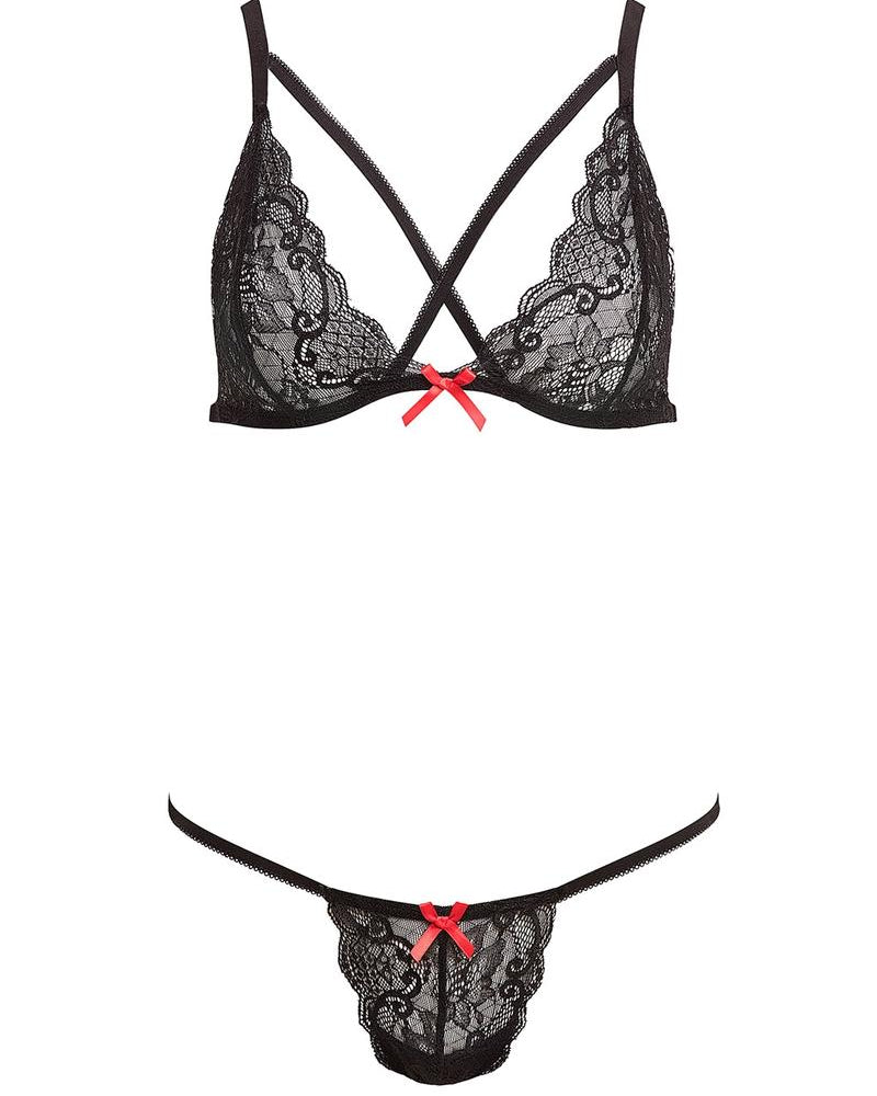 Barely B X Strap Bralette Set Black