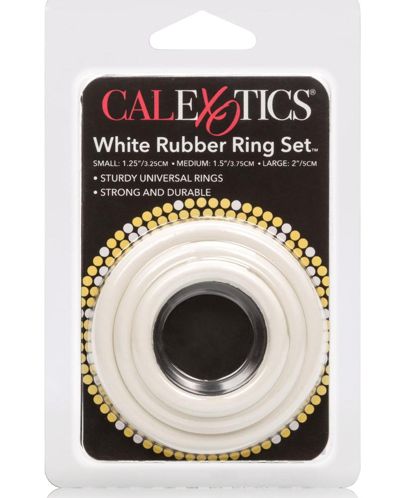 Rubber Cock Ring White 3 Piece