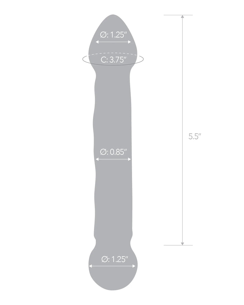 "6.5 Inch Full Tip Textured Glass Dildo GLAS-145"