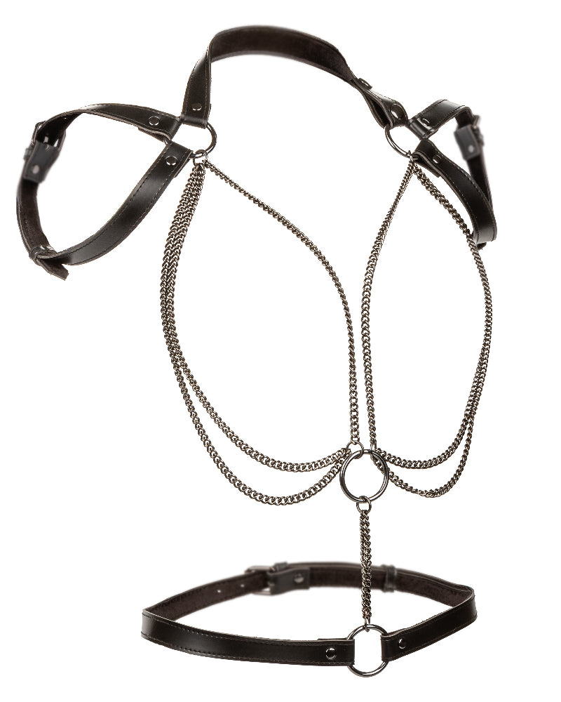 Euphoria Collection Plus Size Multi Chain Halter - Black