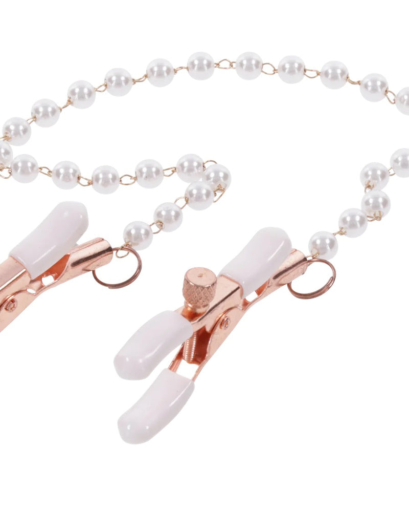 "Peaches N Creame Pearl Nipple Clamps - Pink SS09964"