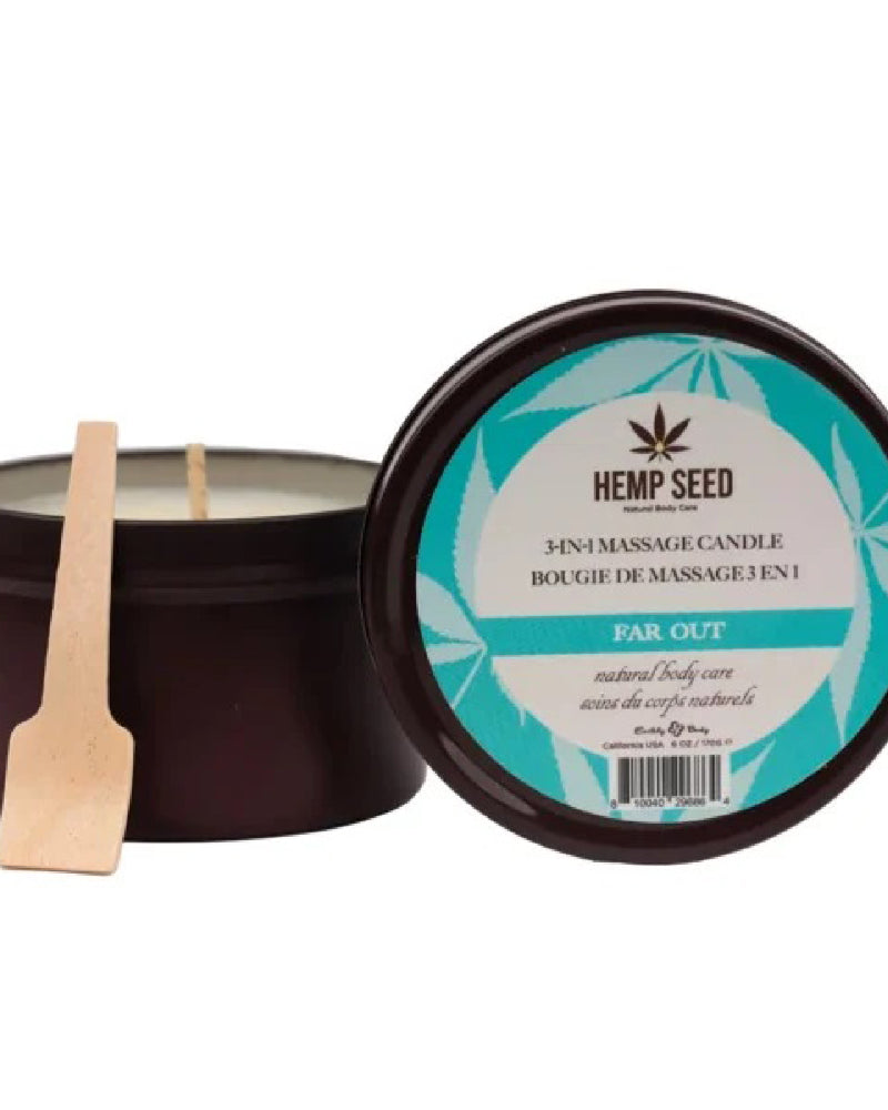 "Hemp Seed 3-in-1 Massage Candle - Far Out 6 Oz EB-HSCS024C"