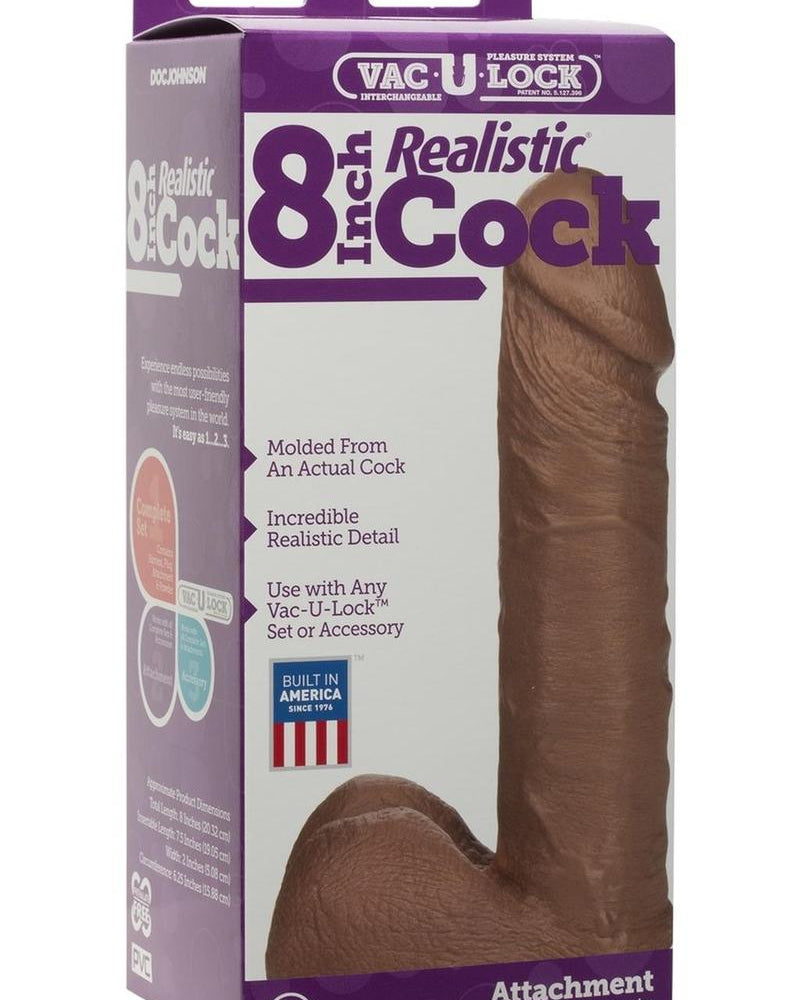 Realistic Cock VacU-Lock attachment - Mulatto