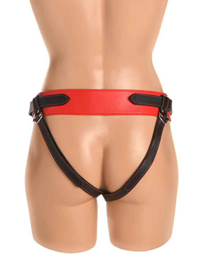 Horny Devil Strap-on Harness Red