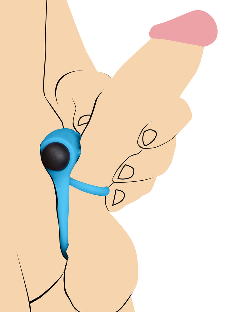 Bang - Silicone Cockring and Bullet With Remote Control - Blue