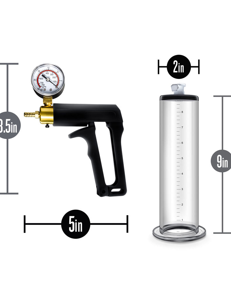 Performance - Vx7 Vacuum Penis Pump With Brass Trigger & Pressure Gauge - Clear