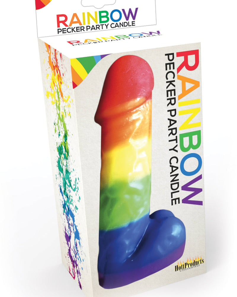 Rainbow Pecker Party Candle 7 Inches