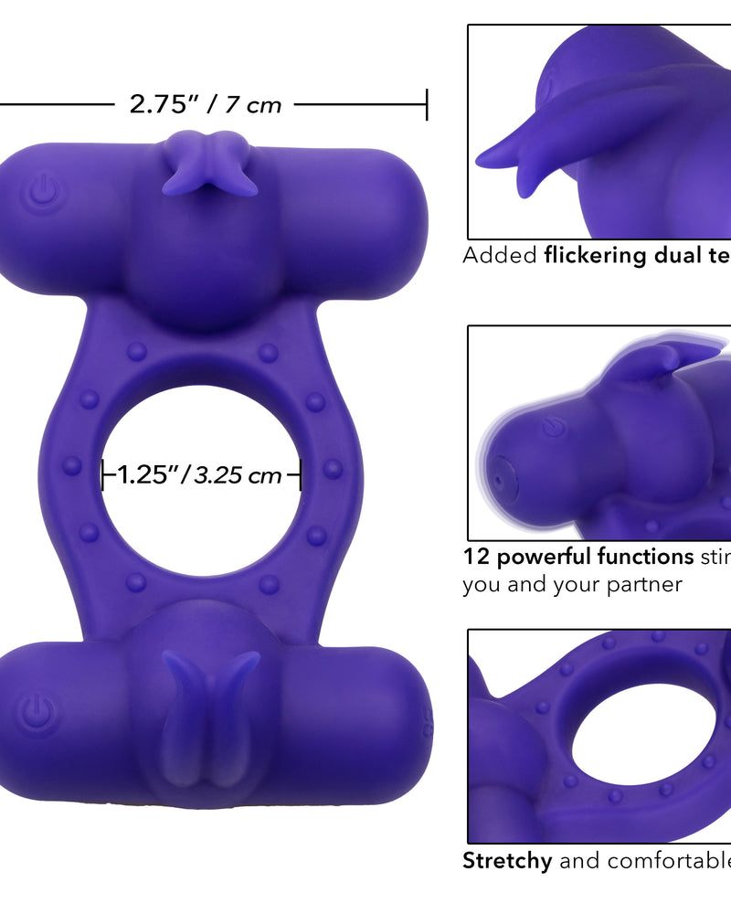 "Silicone Rechargeable Triple Orgasm Enhancer - Purple SE1843503"