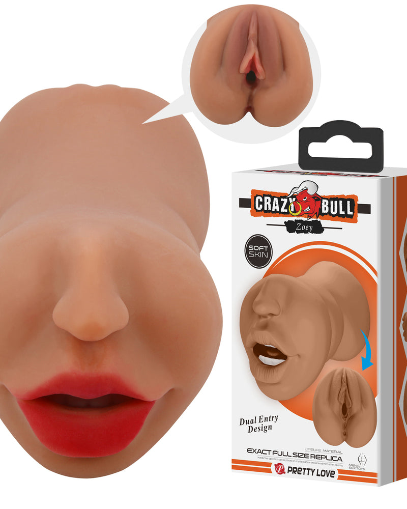 Zoey Mouth Masturbator Sleeve - Brown