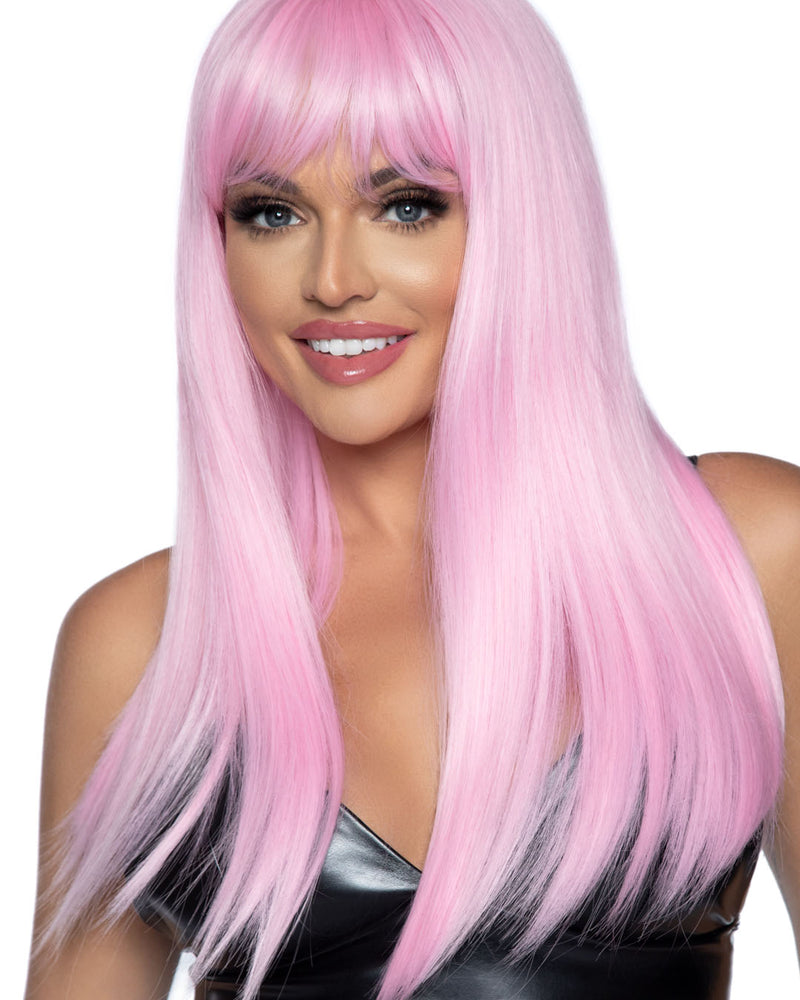 "24 Inch Long Straight Bang Wig Pink LA-A2881PK"