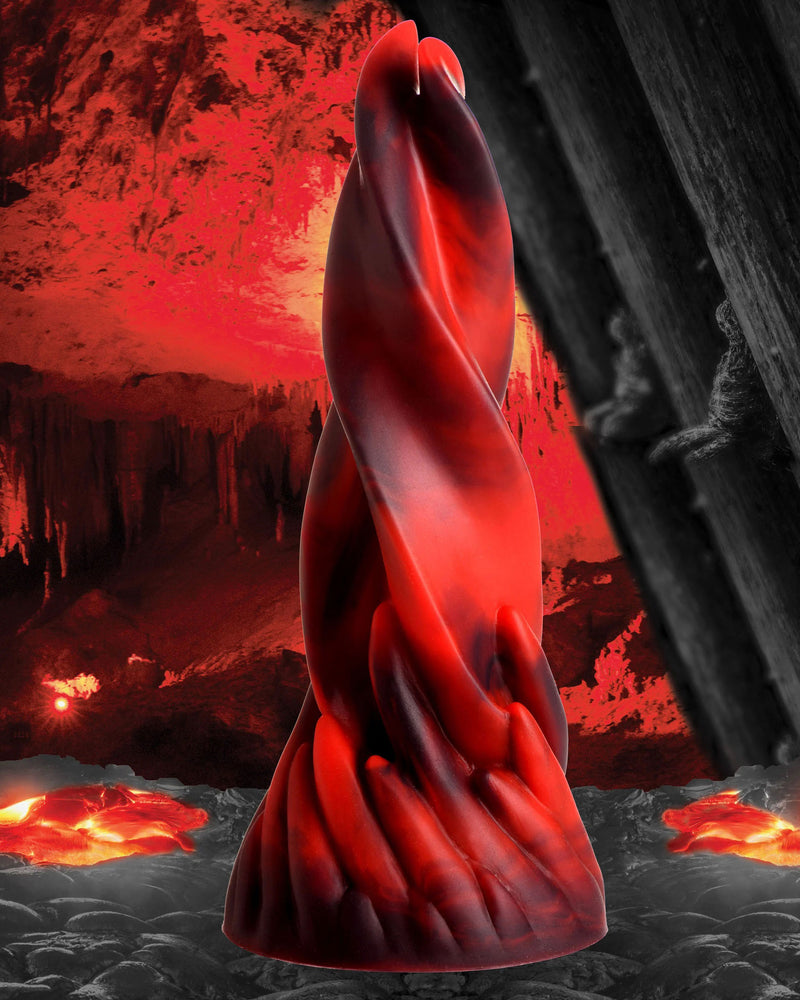 Hell Kiss Twisted Tongues Silicone Dildo - Red