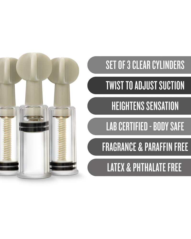 Temptasia - Clit and Nipple Twist Suckers - Set of 3 - Clear