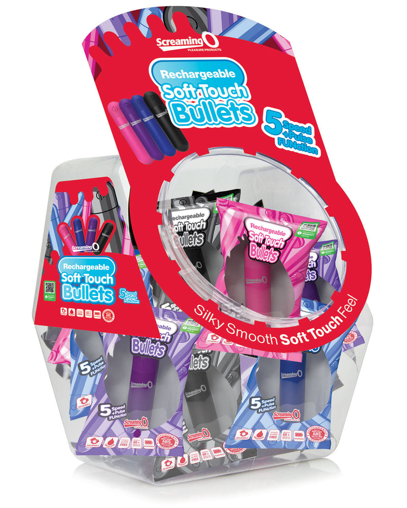 "Screaming O Soft Touch Rechargeable Bullets - 24 Count Candy Bowl Display SO-ARBS-BWL"