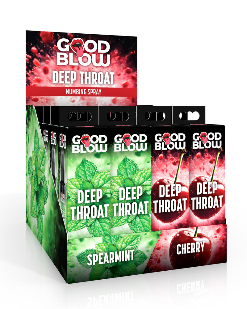 Deep Throat Numbing Spray Pop Display - Cherry/spearmint 24 Pcs