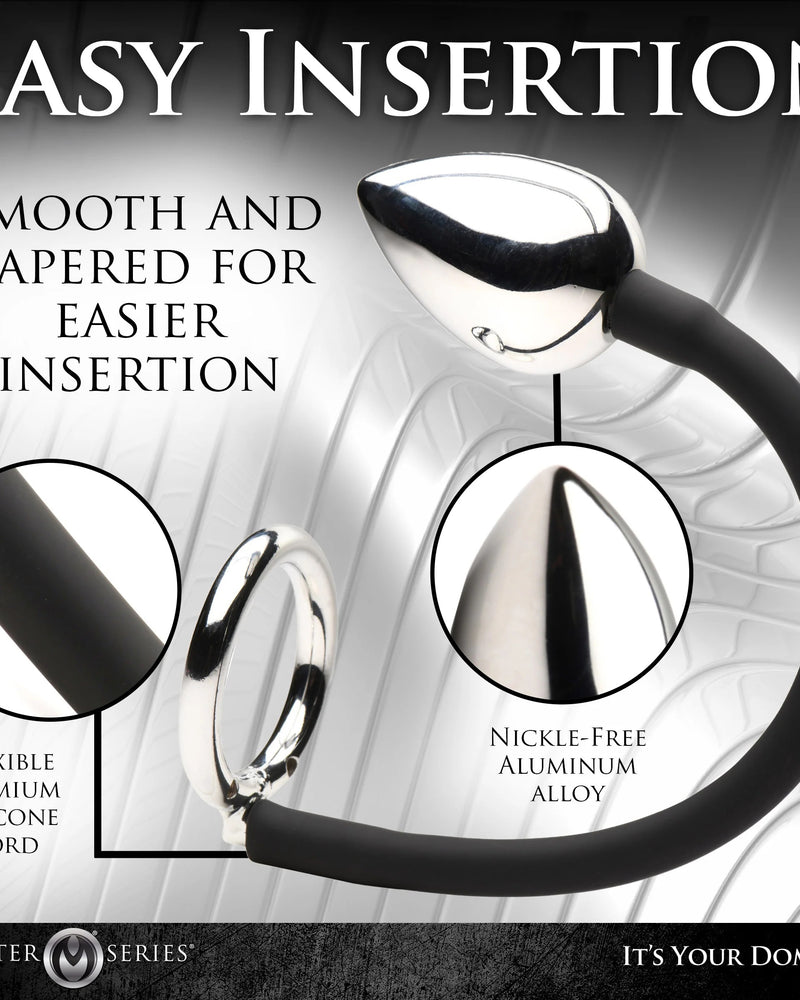 "Tug Plus Plug Cock and Ball Ring With Anal Plug - Black MS-AH347"