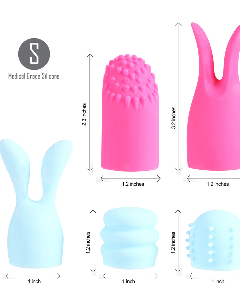 "Quinn 5 Piece Silicone Attachments - Pink/blue MTMA336"