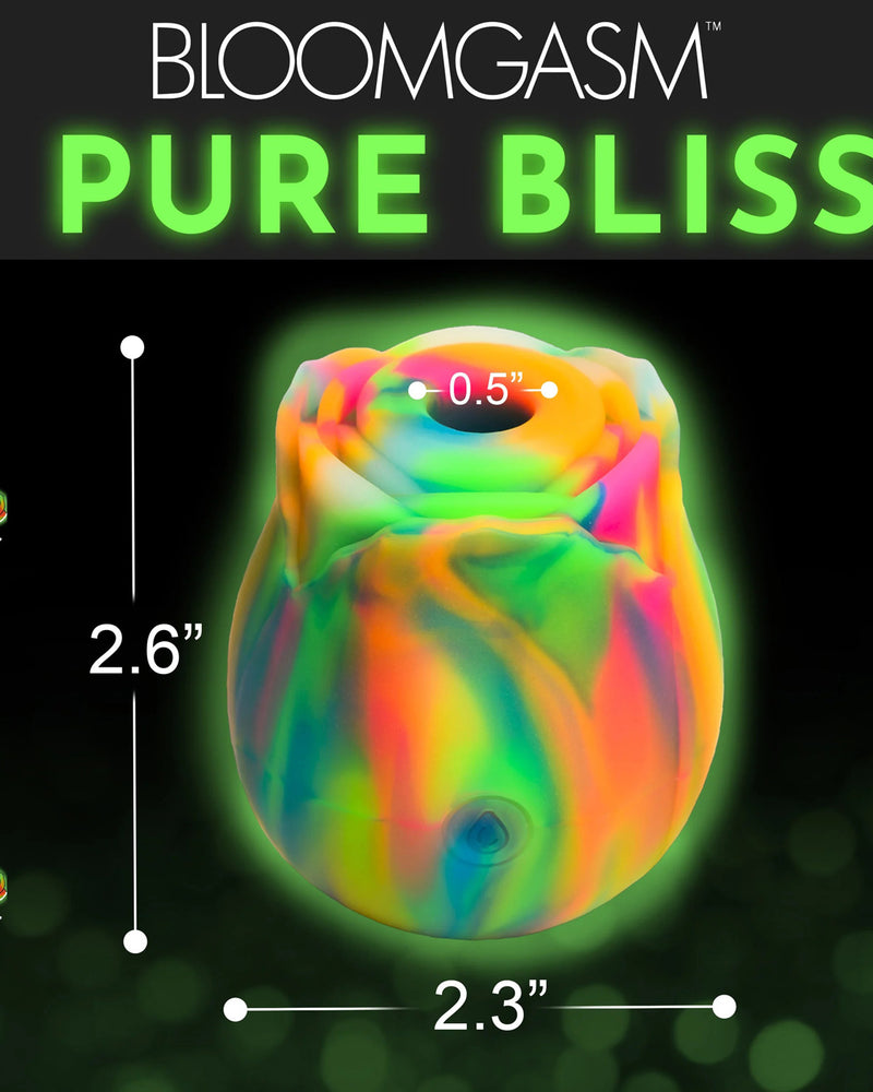 "Glow Rose Glow-in-the-Dark Rose Clit Stimulator - Rainbow INM-AH435"