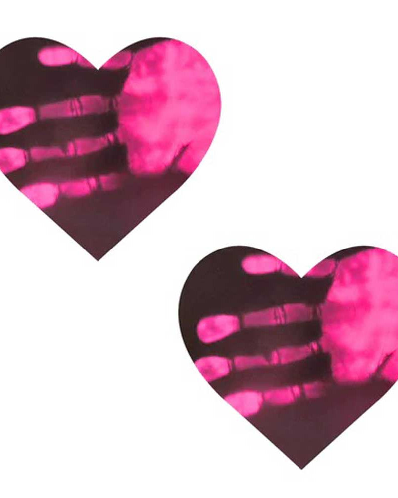 Neon Pinky Tink Temperature Reactive Heart Nipple Cover Pasties