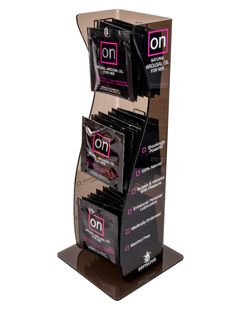 "On Arousal Oil Original 40 Piece Single Use Ampoule Tower Display - Black SEN-VL184-40T"