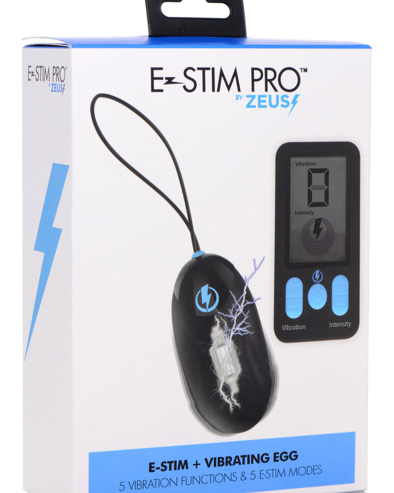 "E-Stim Pro Silicone Vibrating Egg With Remote Control - Black ZE-AG662"
