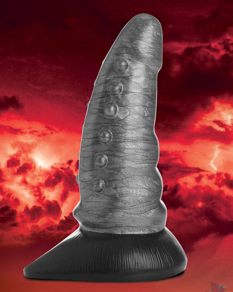 "Beastly Tapered Bumpy Silicone Dildo - Silver CC-AG878-SLV"