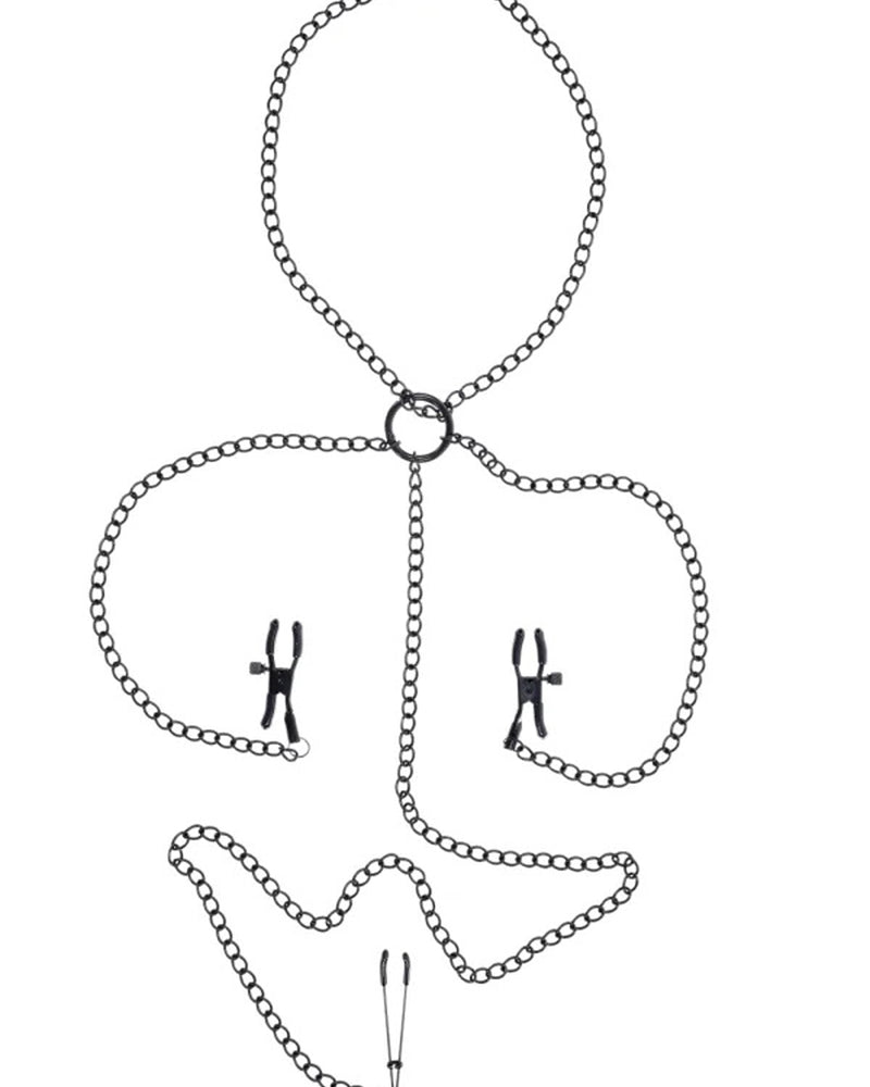 Saffron Nipple to Clit Set - Black