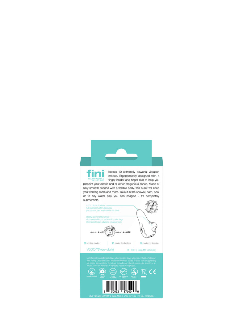"Fini Rechargeable Bullet Vibe - Turquoise VI-F1601"