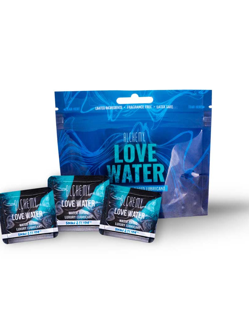 Alchemy Love Water Snap Slide Display - 12 Packs 16 Ct -Water-Based Lubricant