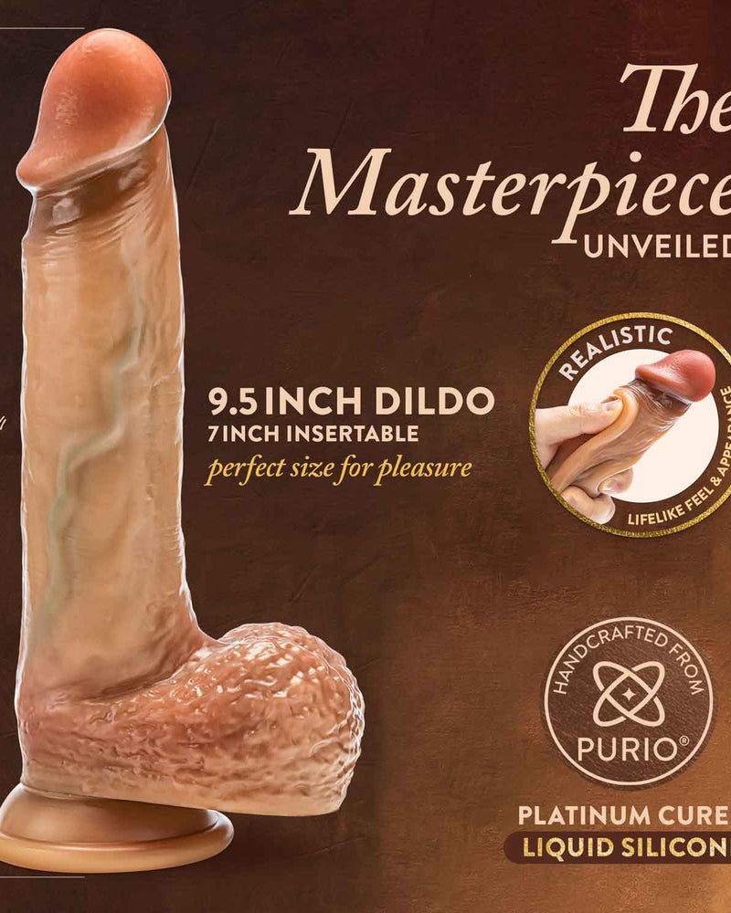 "Renaissance - Raphael - 9.5 Inch Sliding Foreskin Dildo With Squeezable Balls - Tan BL-33403"