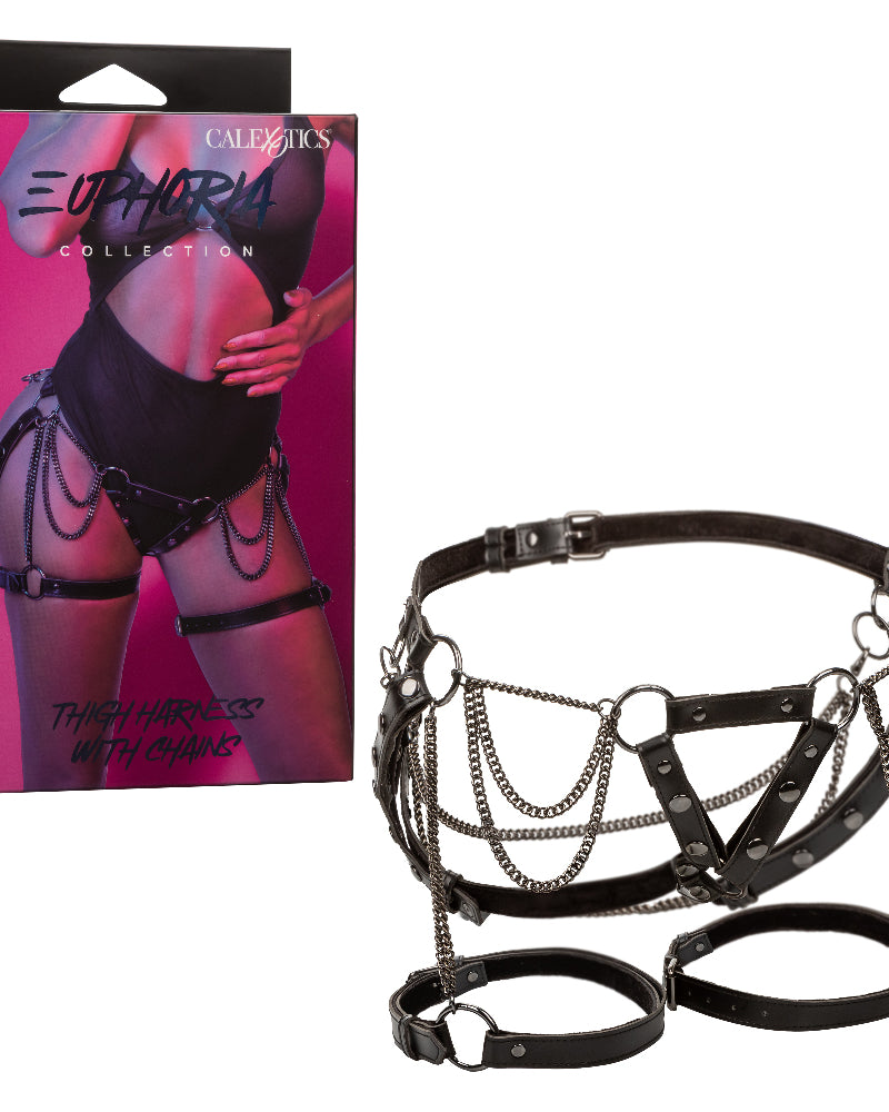 "Euphoria Collection Thigh Harness With Chains - Black SE3102203"