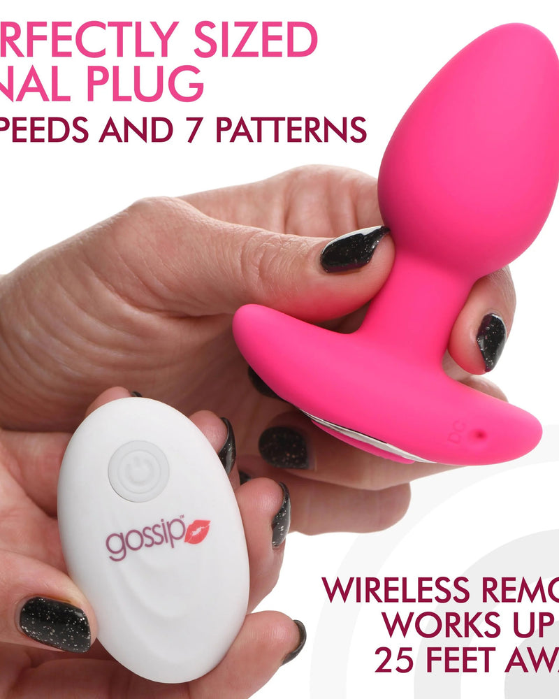 "Gossip Pop Rocker 10x Vibrating Silicone Plug - Magenta CN-04-0758-50"