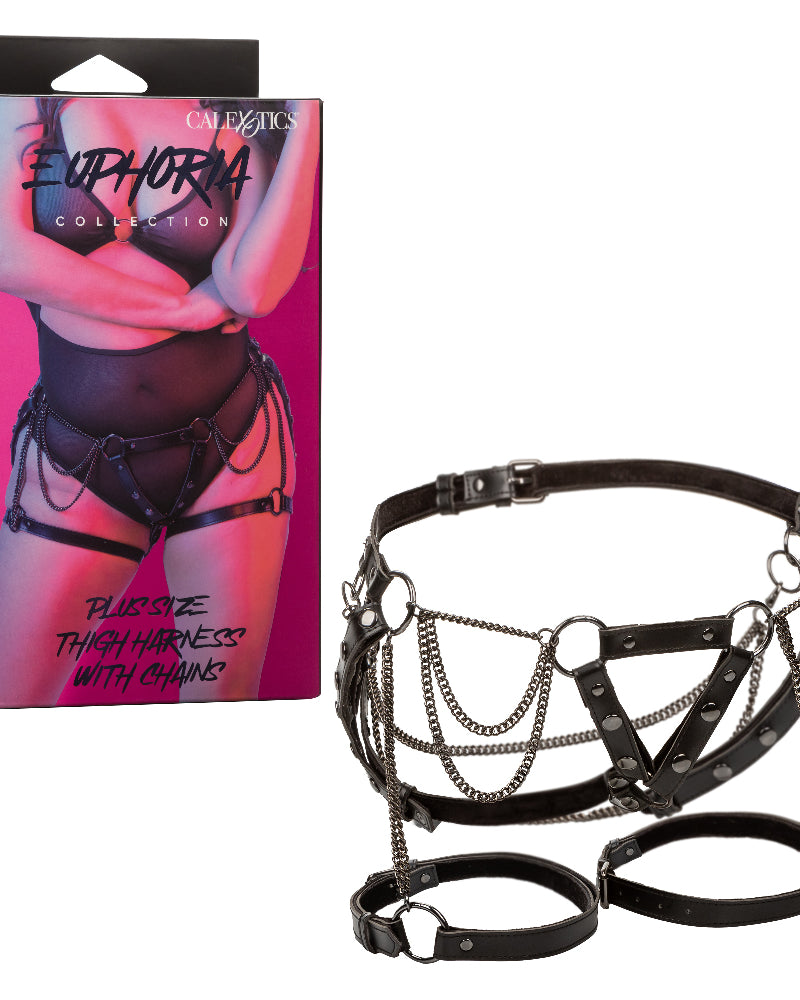 "Euphoria Collection Plus Size Thigh Harness With Chains - Black SE3102213"