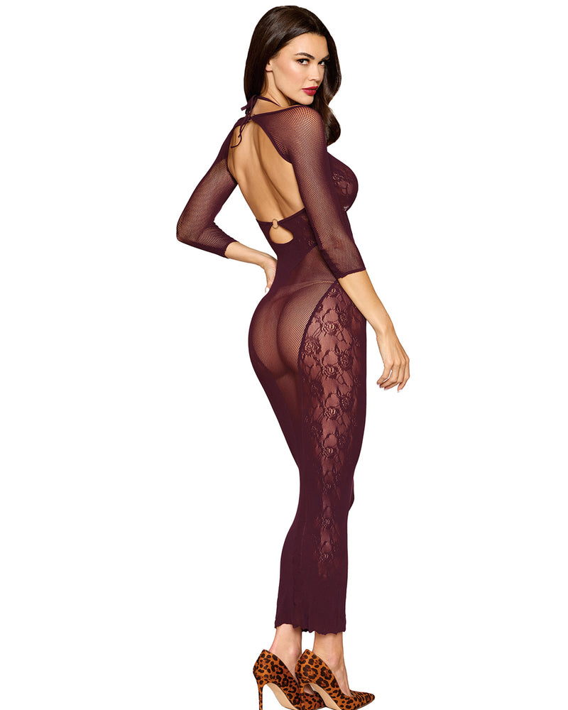 Bodystocking Gown and Shrug Dmnd - One Size - Cherry Lacquer