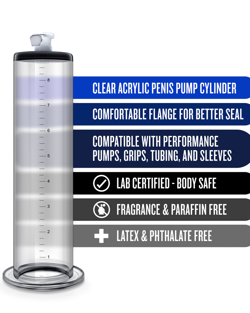 Performance - 9 Inch X 1.75 Inch Penis Pump Cylinder  Clear