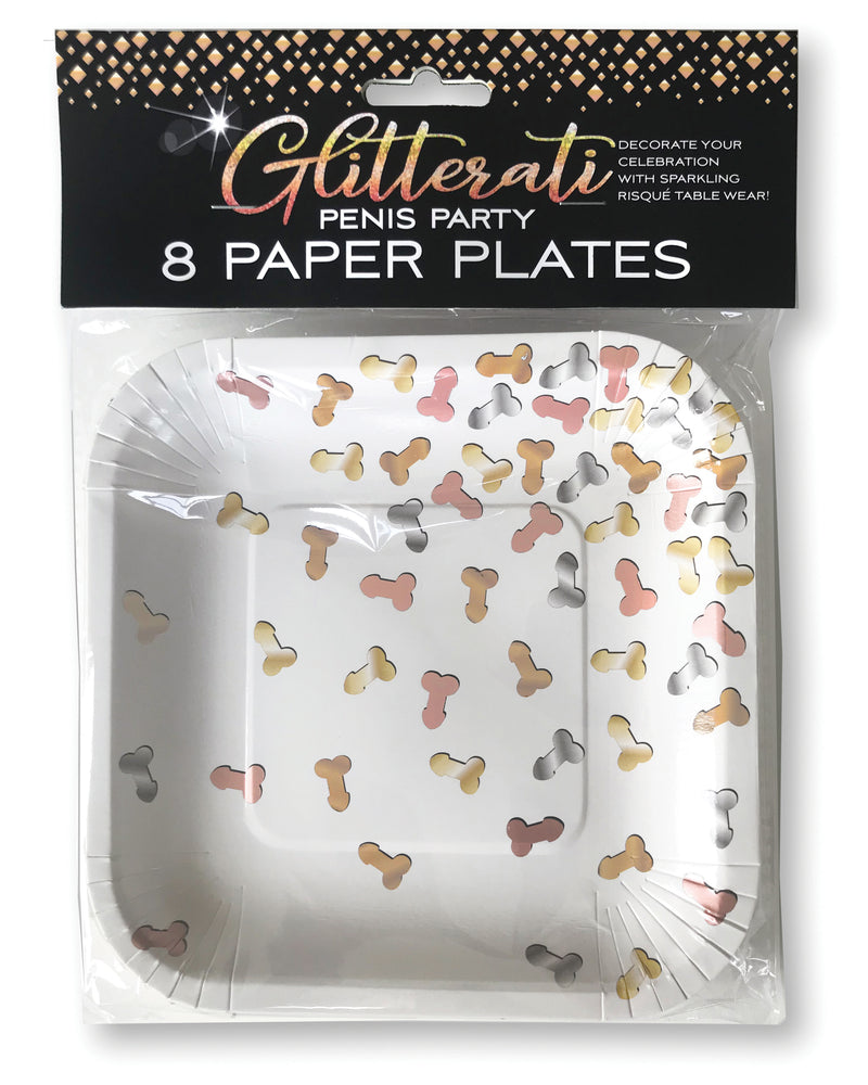 "Glitterati Penis Party Paper Plates - 8 Count CP-1036"