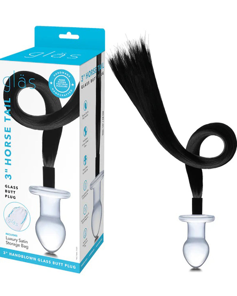 3" Horse Tail Glass Butt Plug