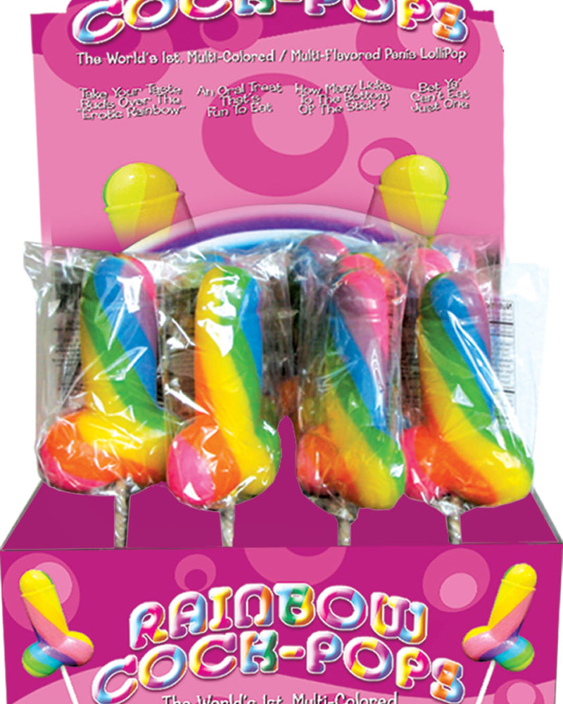 "Display Rainbow Cock-Pop 12 Pieces HTP2161-D"