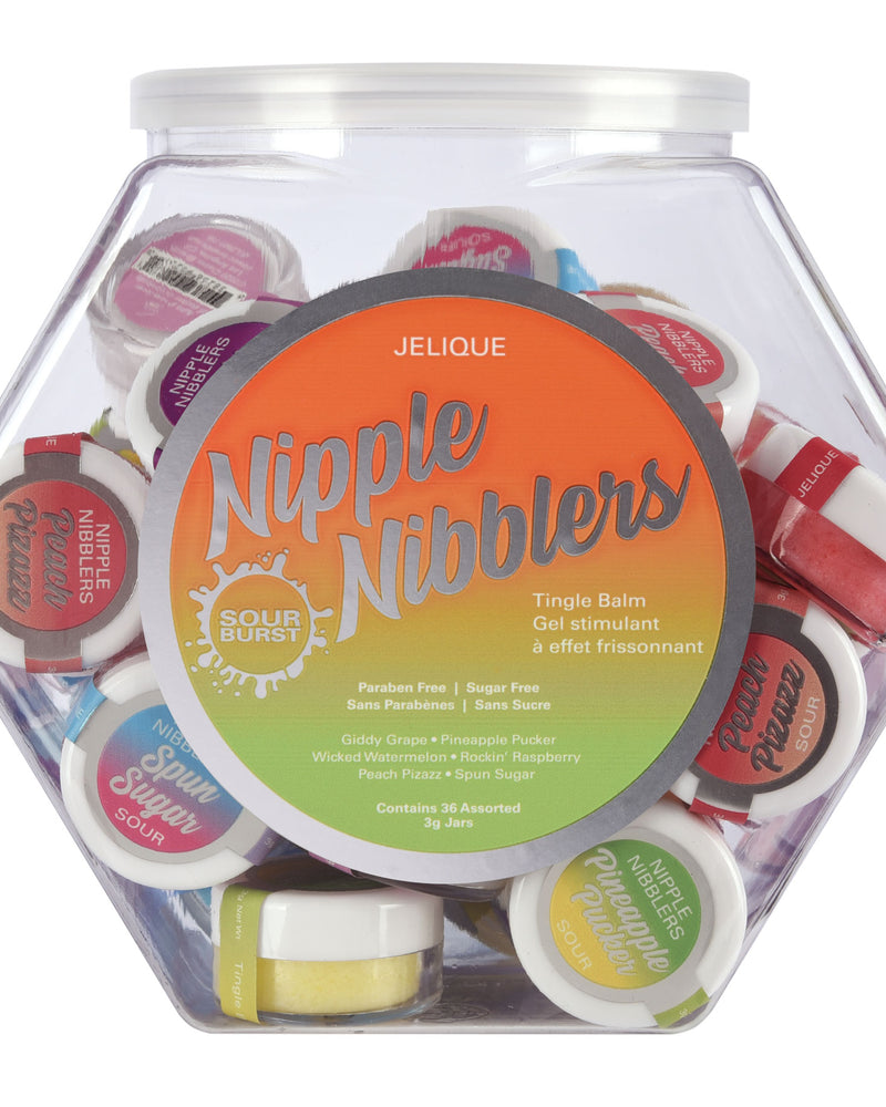 Nipple Nibbler Sour Tingle Balm Assorted - 36 Pc. Bowl - 3g Jar