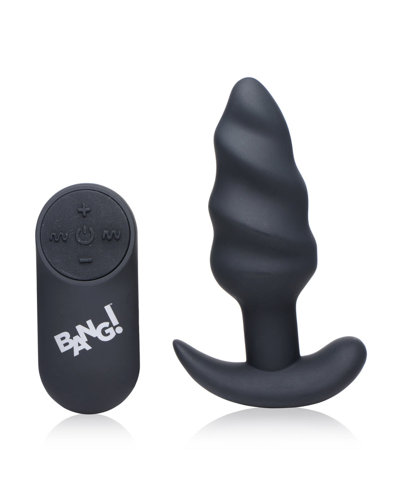 "21x Silicone Swirl Plug With Remote -Black BNG-AG564-BLK"