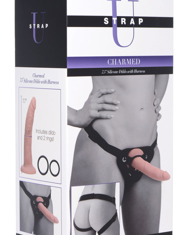 Charmed 7.5 Inch Silicone Dildo With Harness