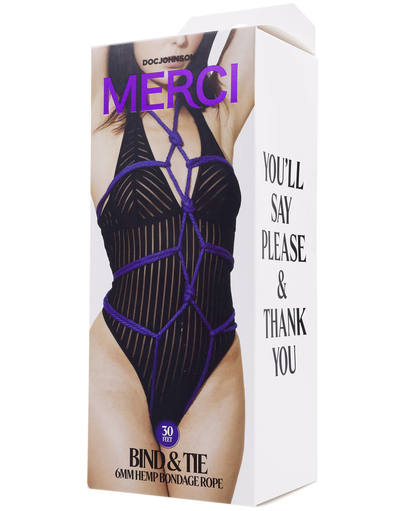 "Merci - Bind and Tie - 6mm Hemp Bondage Rope - 30 Feet - Violet DJ2404-65-BX"