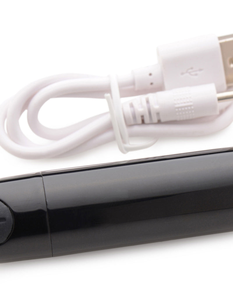 "10x Rechargeable Vibrating Metallic Bullet - Black BNG-AG656-BLK"